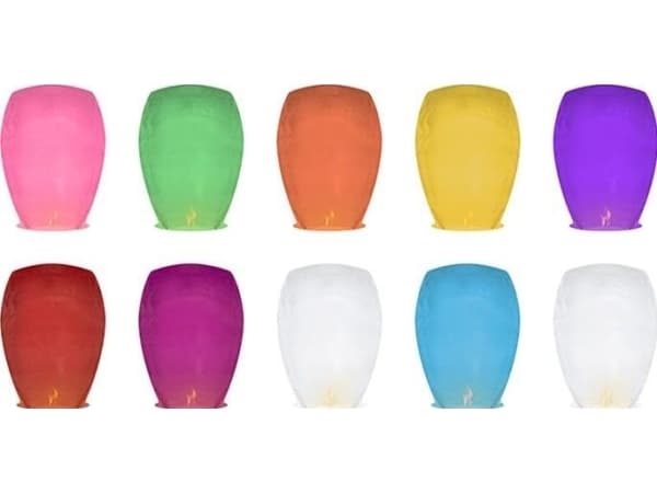Party Deco Flying lanterns, mix, 33x48x86 cm, 10 pcs. Universal