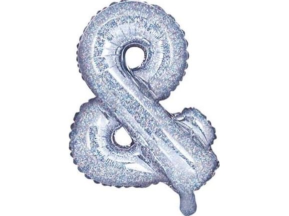 Party Deco Foil balloon "&", holographic, 35 cm universal