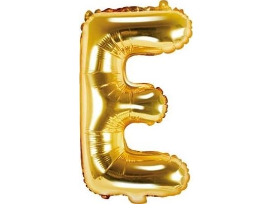 Party Deco folio ilmapallo kirjain "E", 35cm, kultainen universaali