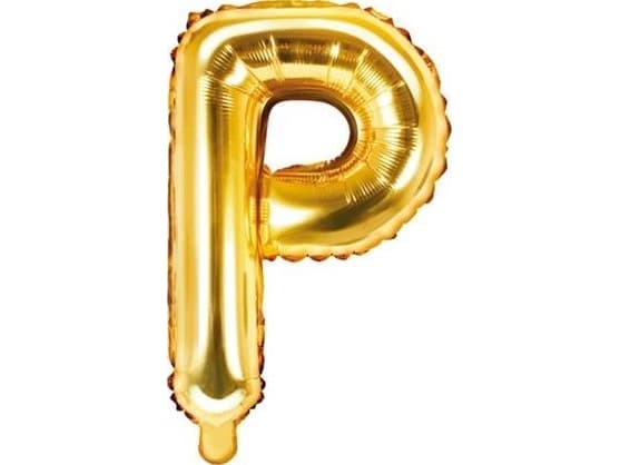 Party Deco Folieballong Bokstaven "P", 35cm, Gull Universal