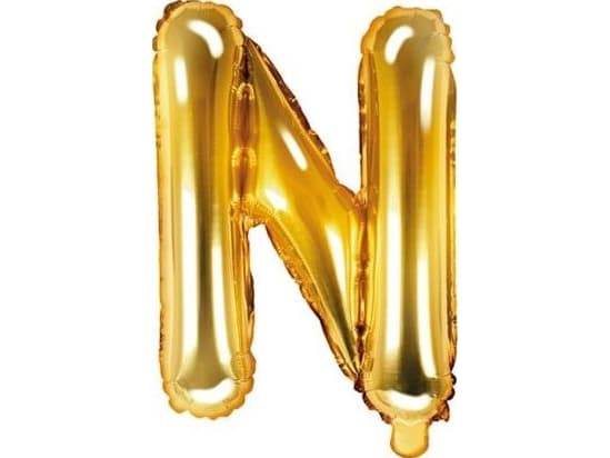 Party Deco Folieballong Bokstaven "N", 35cm, Gull Universal