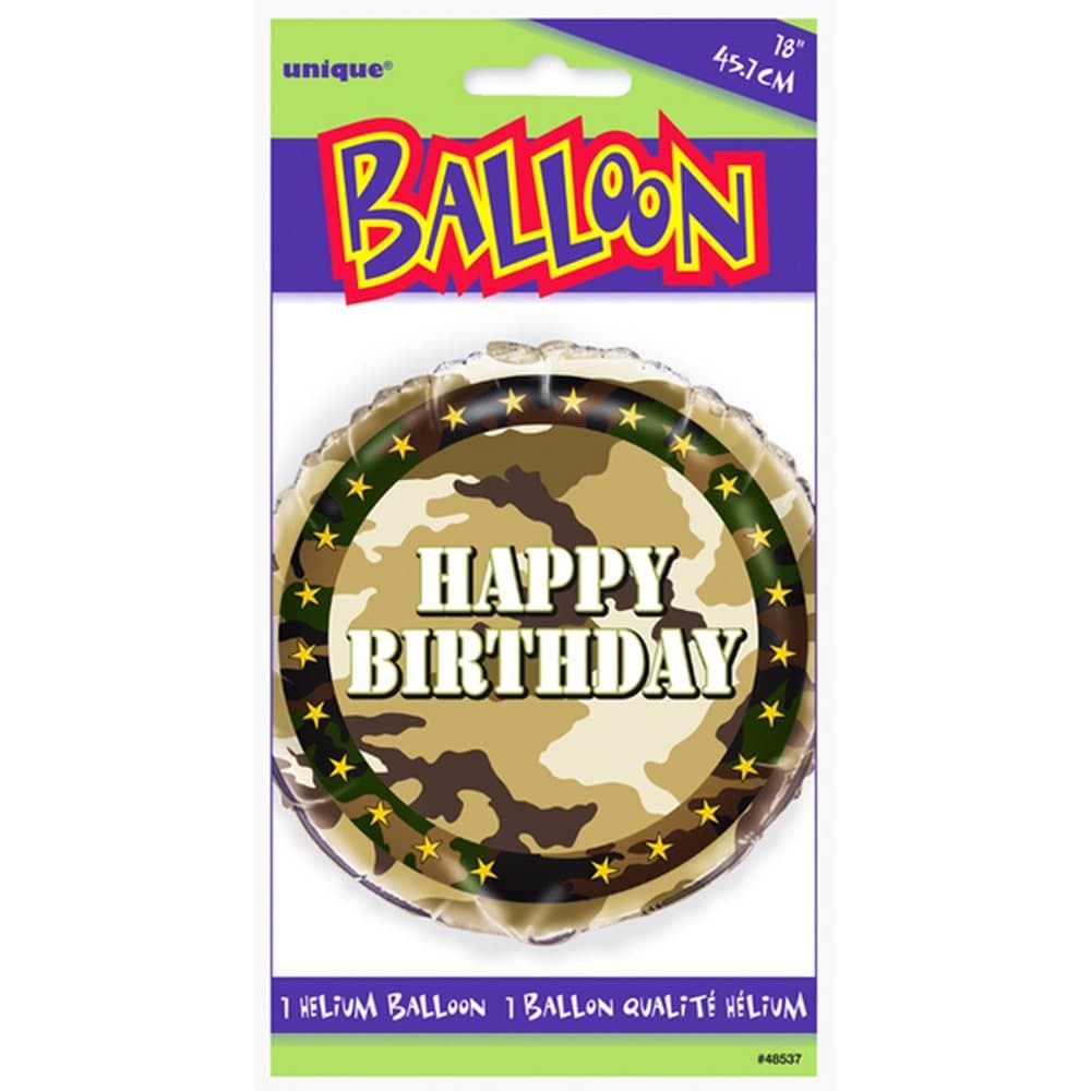 Unique Party 18 Inch Military Camo Birthday Foil Balloon