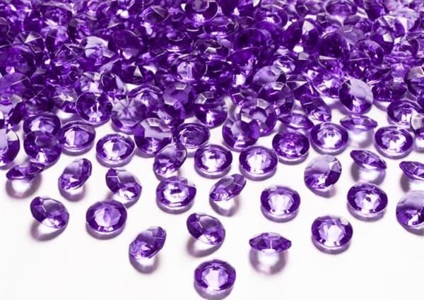 Party Deco Confetti diamonds, plum, 12 mm, 100 pcs, universal