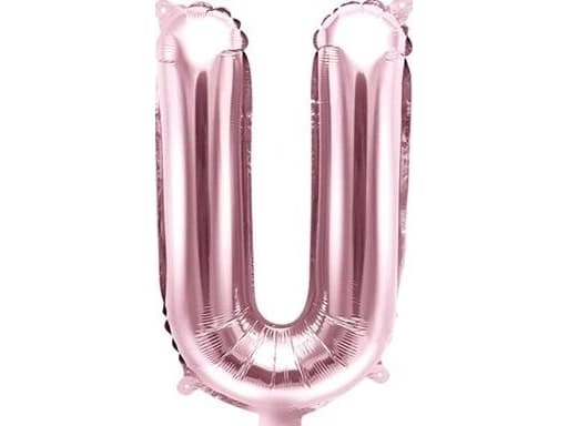 Party Deco Foil balloon Letter "U", rose gold, 35cm universal