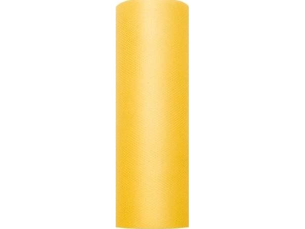 Party Deco Decorative tulle, plain, yellow, 0.15x9 m. Universal
