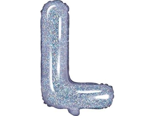 Party Deco Foil balloon Letter "L", holographic, 35 cm universal