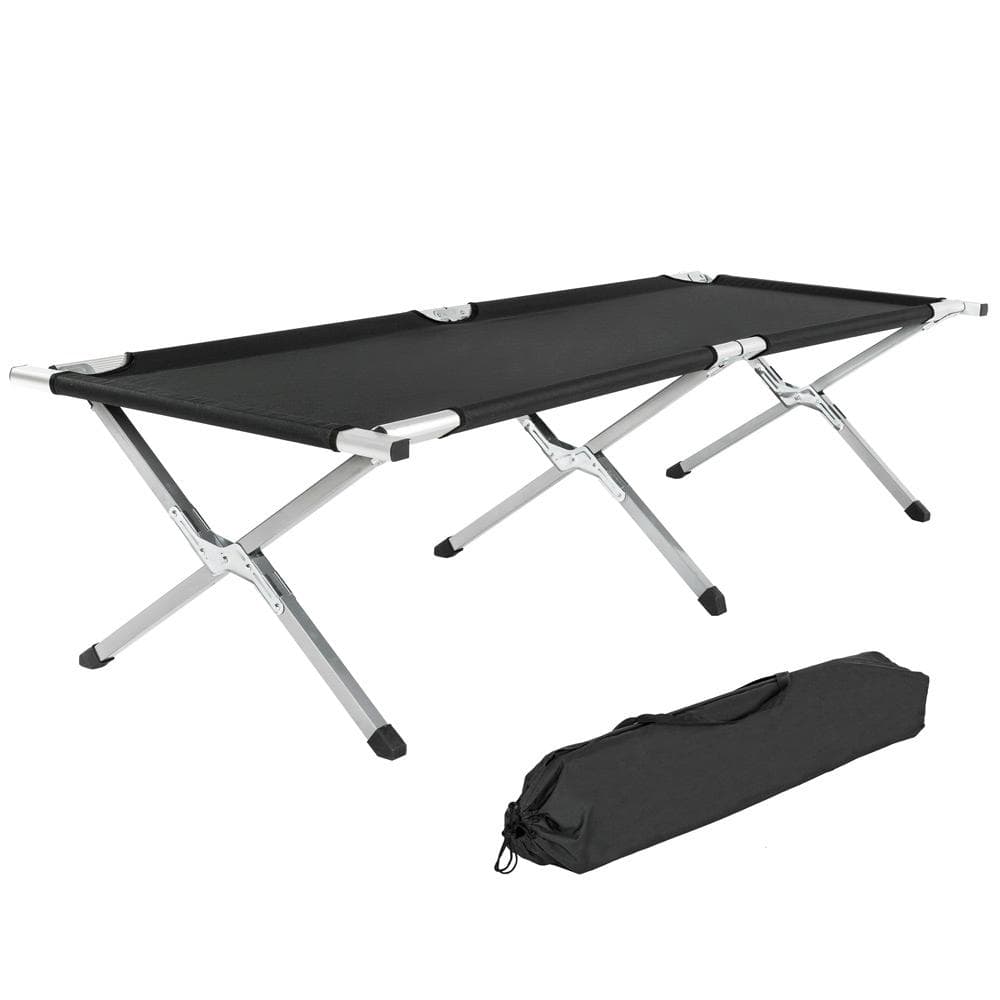 2 tältsängar i aluminium - svart