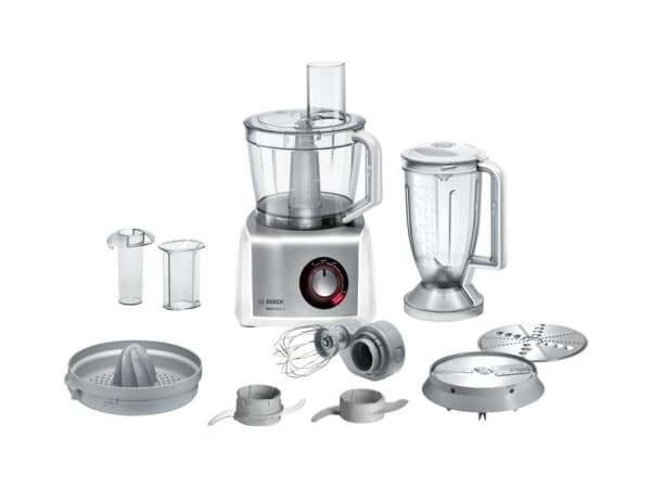Bosch MC812S820, 3,9 l, Rostfritt stål, Vit, Rotations-, 1,5 l, Vispning, Hackning, Knådning, Mixning, Puré, 1,1 m