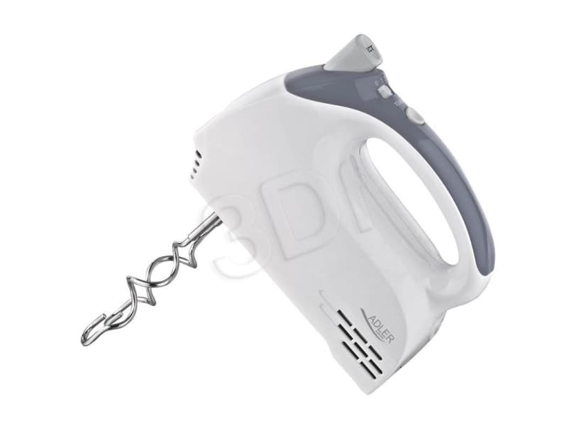 Adler AD 4201 g White, Hand mixer, 300 W, Number of speeds 5, Shaft material Stainless steel,