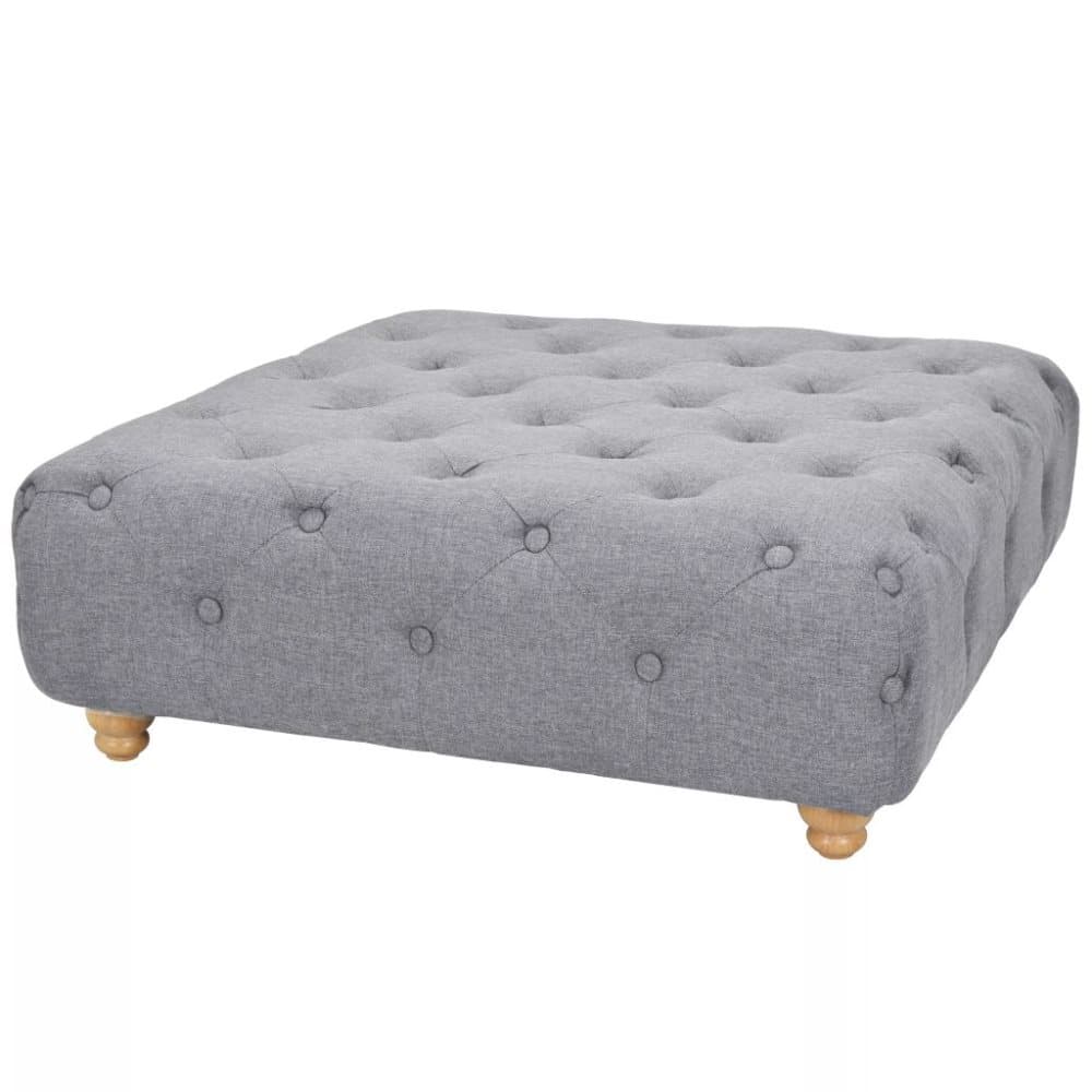 vidaXL puf i stof 80 x 80 x 30 cm lysegrå