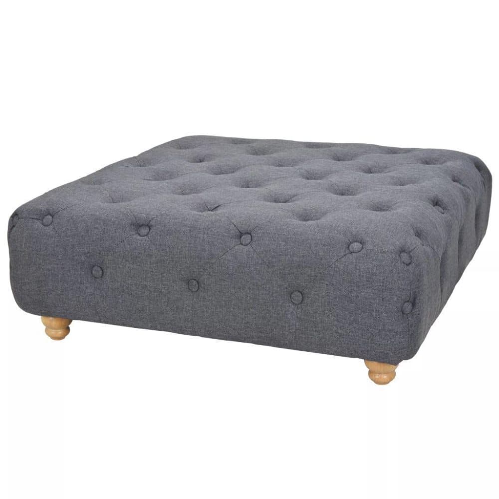 vidaXL puf i stof 80 x 80 x 30 cm mørkegrå