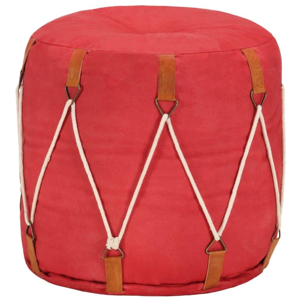 vidaXL puf 40 x 40 cm bomuldsstof rød