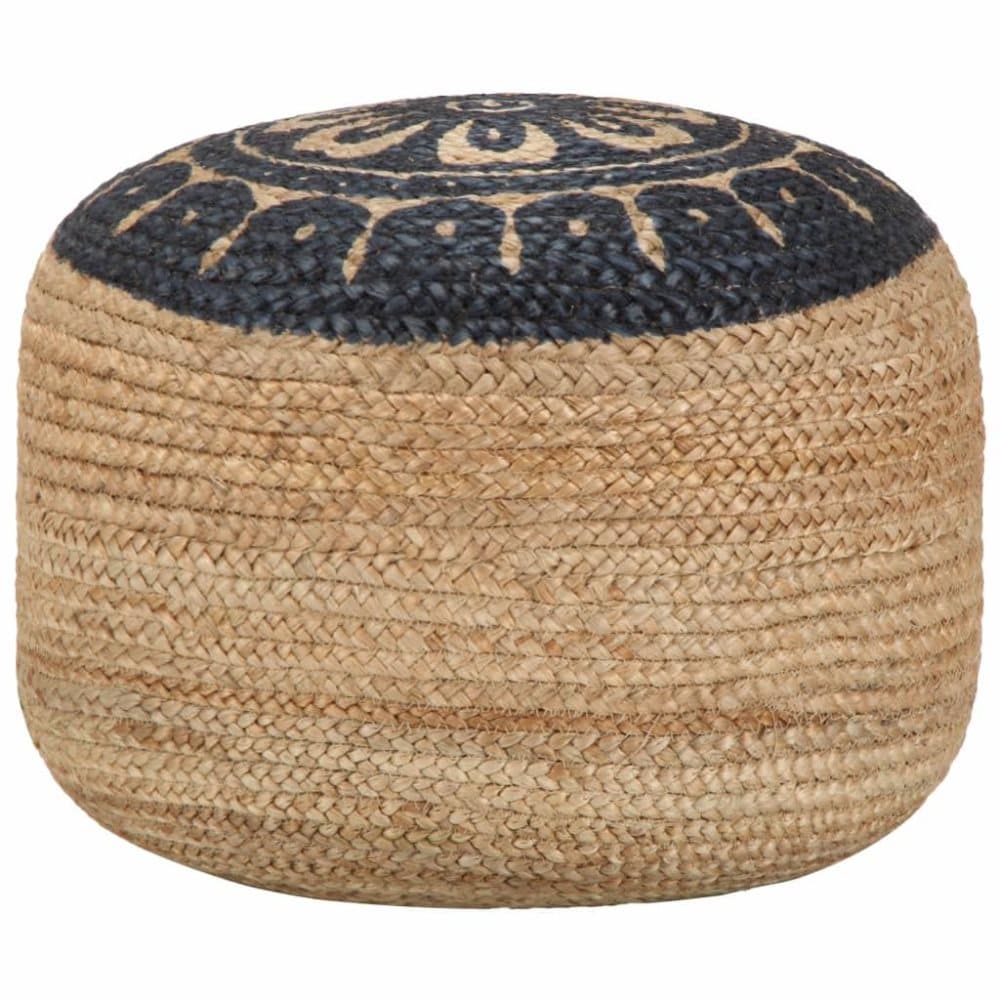 vidaXL håndlavet puf 45 x 30 cm jute blå