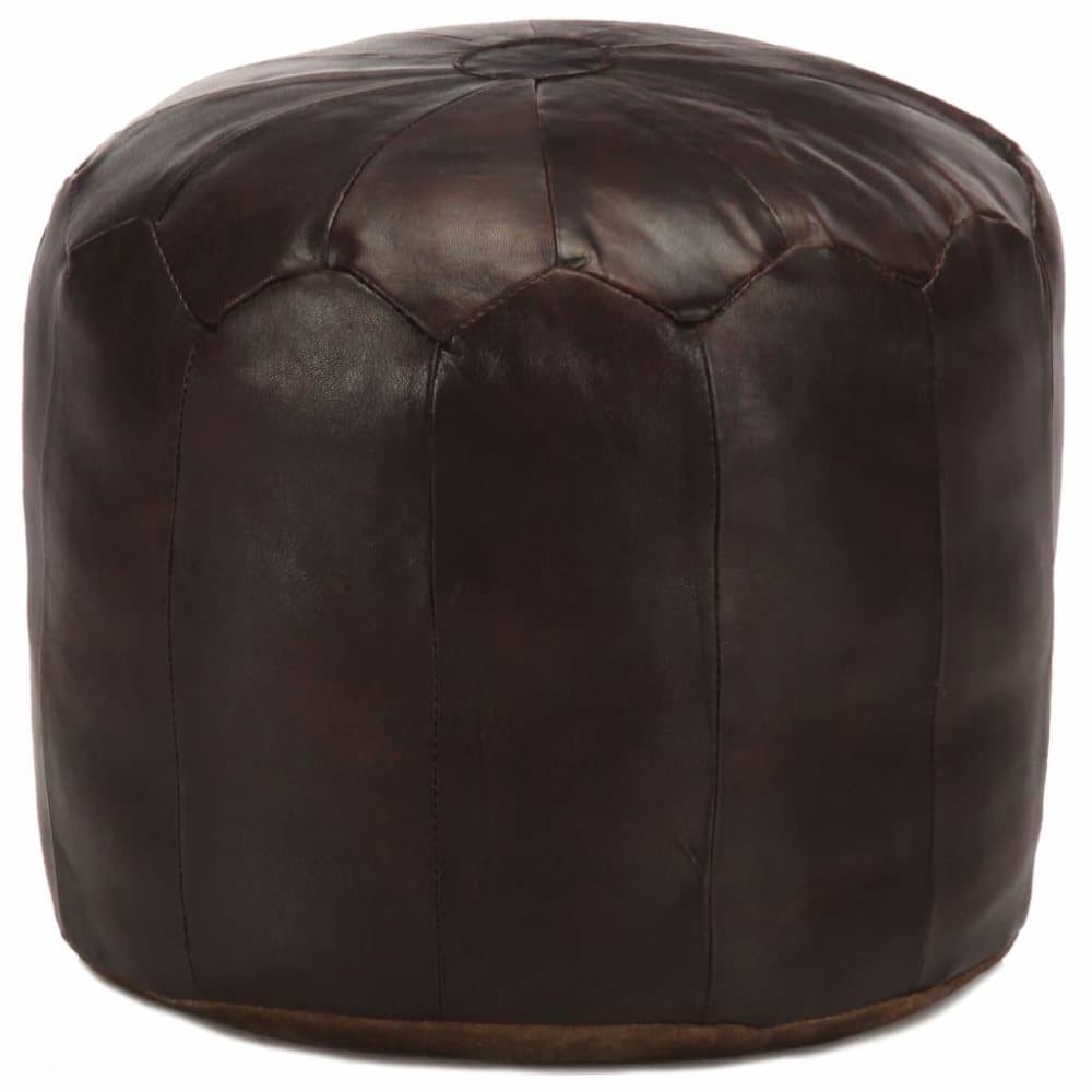 vidaXL Sittpuff mörkbrun 40x35 cm äkta getskinn
