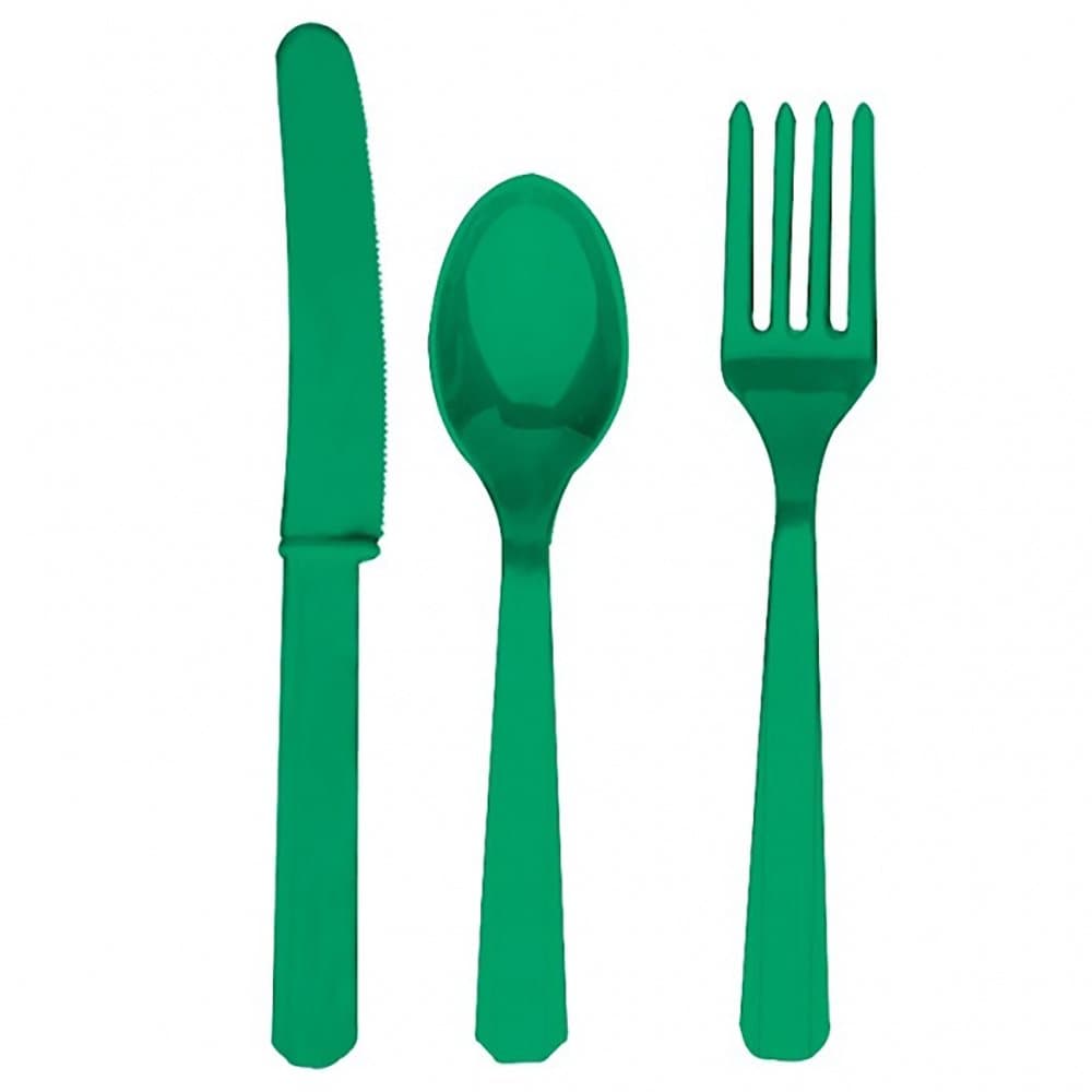 Amscan Plastic Party Cutlery Set (Knives, Forks & Spoons) (Set Of 24)