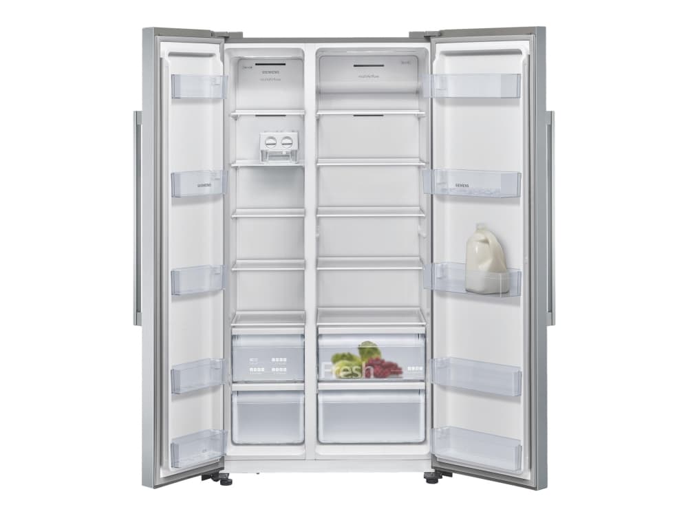 Siemens iQ300 KA93NVIFP - Kylskåp/frys - sida vid sida med isbehållare - fristående - bredd: 90.8 cm - djup: 70.4 cm - höjd: 178.7 cm - 560 liter - K