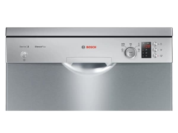 Bosch Serie 2 SMS25AI07E, Frittstående, Full størrelse (60 cm), Rustfritt stål, Rustfritt stål, Knapper, Rotasjon, LED