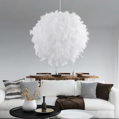 TAKLAMPA av fjädrar Diameter 40cm