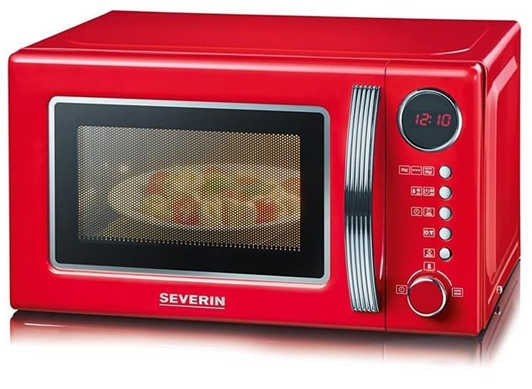 Severin Mikrovågsugn Retro Grill Röd