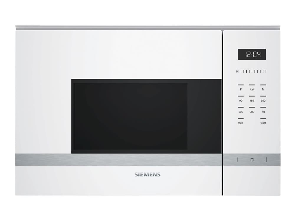 Siemens iQ500 BF555LMW0, Inbyggd, Enbart mikrovågsugn, 25 l, 900 W, Knappar, Röra, Vit