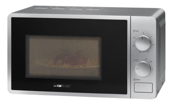 Clatronic MW 791, Over the range, Enbart mikrovågsugn, 20 l, 700 W, Rotations-, Svart, Silver