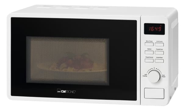 Clatronic MWG 793, Over the range, Grill mikrobølge, 20 l, 700 W, Knapper, Rotasjon, Svart, Hvit