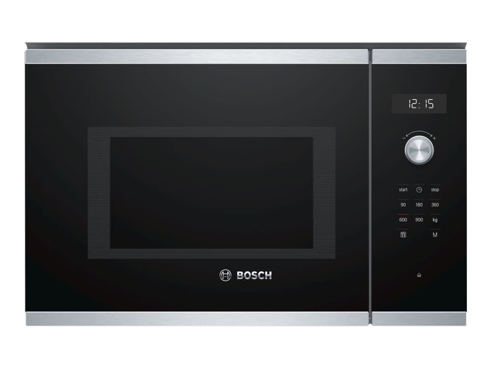 Bosch Serie 6 BFL554MS0, Inbyggd, Enbart mikrovågsugn, 25 l, 900 W, Rotations-, Röra, Svart, Rostfritt stål