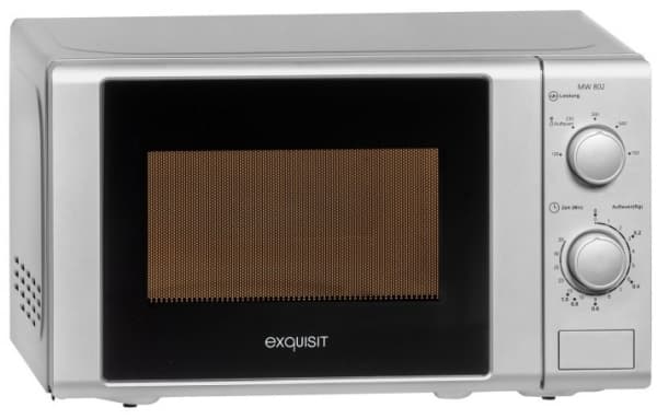 Exquisit MW802, Countertop, 20 l, 700 W, Rotations-, Silver, Tryck
