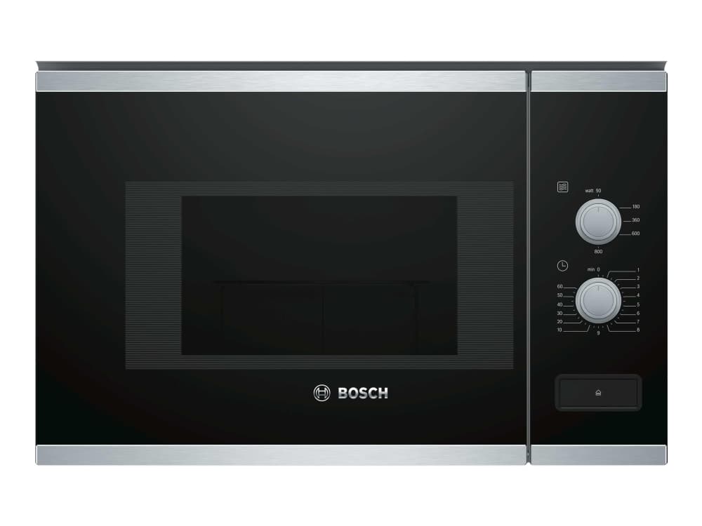 Bosch BFL520MS0, Inbyggd, Kombinationsmikrovågsugn, 20 l, 800 W, Rotations-, Svart, Rostfritt stål