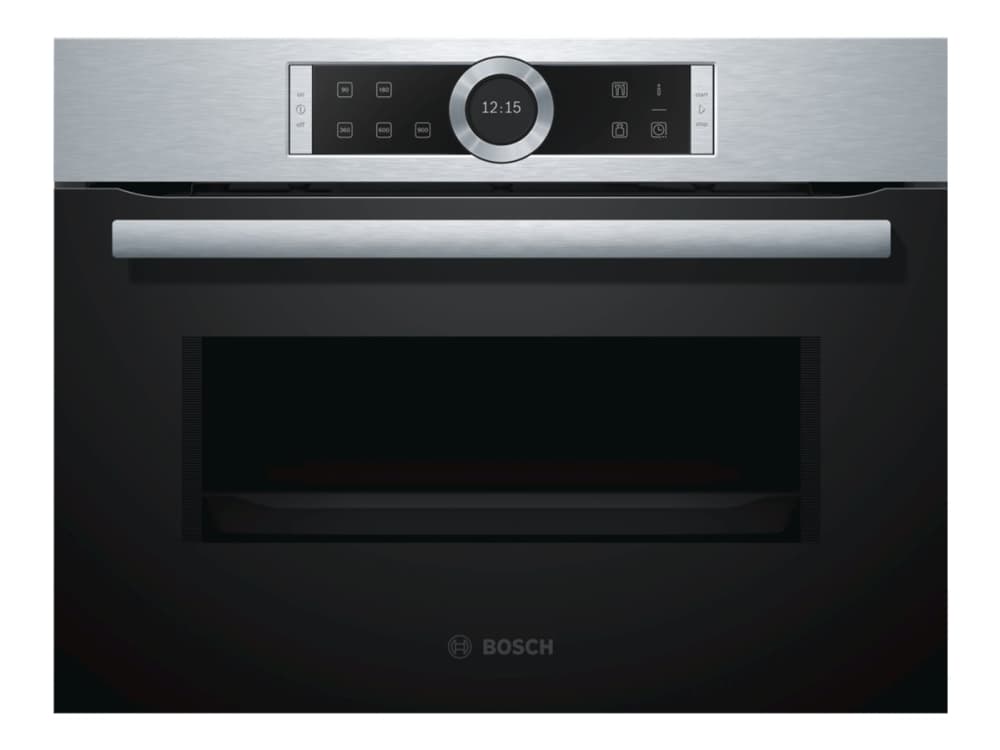 Bosch Serie 8 CFA634GS1, Inbyggd, 36 l, 900 W, Röra, Svart, Rostfritt stål, Ned