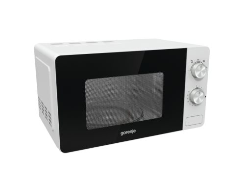 Bild av Gorenje MO20E1W, Over the range, Enbart mikrovågsugn, 20 l, 800 W, Rotations-, Rostfritt stål, Vit