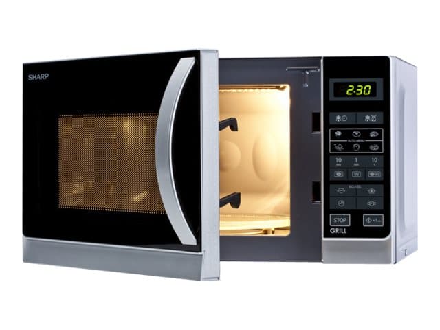 Sharp R-642(IN)W - Mikrovågsugn med grill - 20 liter - 800 W - silver