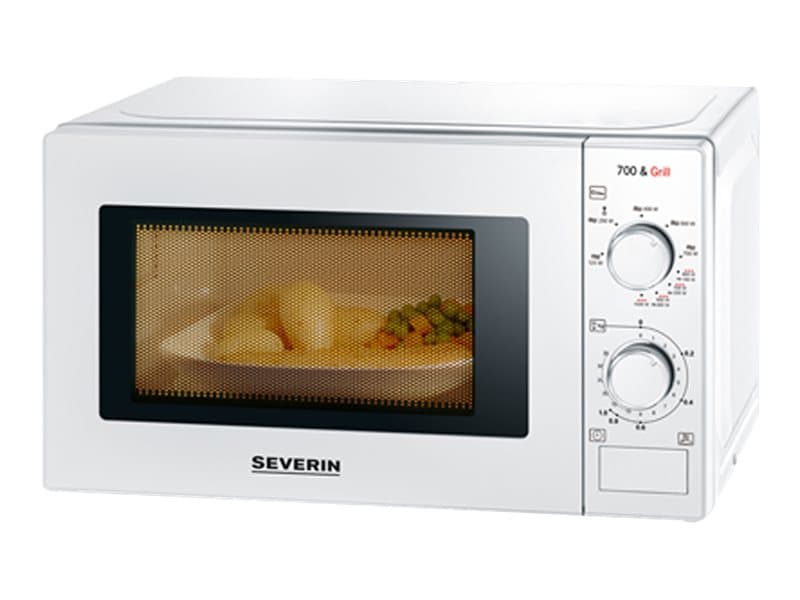 Severin MW 7891, Bänkdiskmaskin, Grillmikrovågsugn, 20 l, 700 W, Rotations-, Svart, Vit