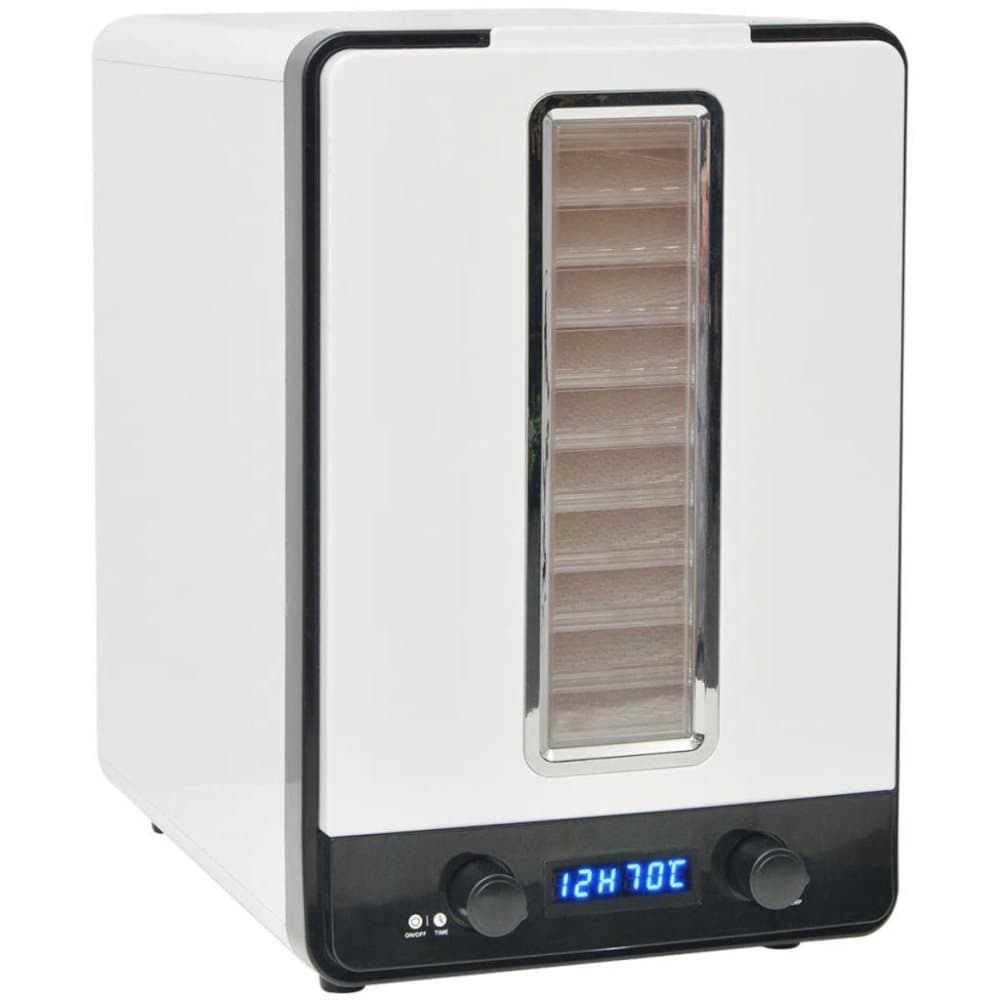 vidaXL Matdehydrator med 10 skuffer 550 W Hvit