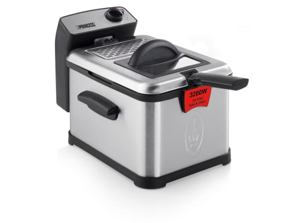 Princess 183001, Fritös, 3 l, 190 ° C, Single, Svart, Rostfritt stål, Rotations-