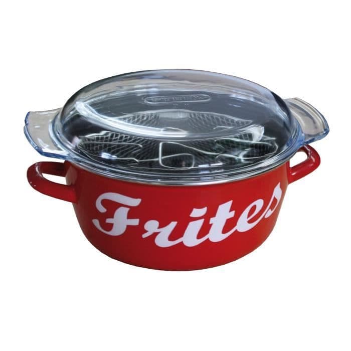 BAUMALU emalje frituregryde - 26 cm - rød markering
