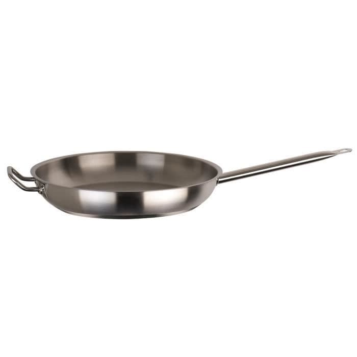 INOXIBAR Professional Line -hella ruostumattomasta teräksestä - Ilman tarttumista - Ø 40 cm - Harmaa - Kaikki lämmönlähteet induktiota mukaan lukien