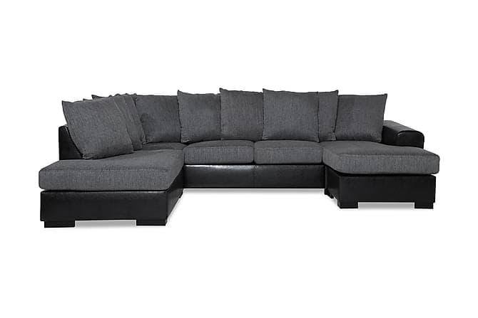 Ocean U-sofa med Chaiselong Hojre Sort/Grå
