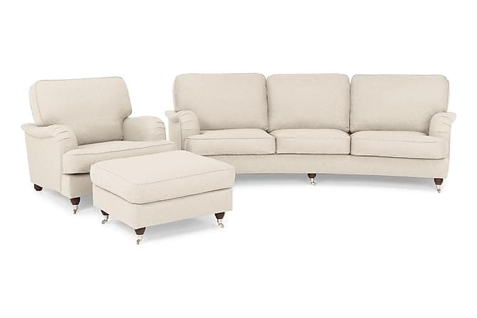 Howard Lyx Sofagruppe 4-Pers+Laenestol+Puf Beige