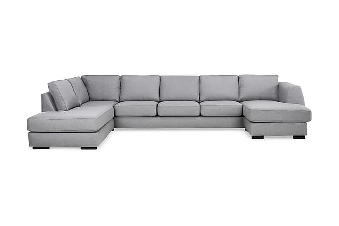 Optus U-sofa Large med Chaiselong Hojre Lysegrå