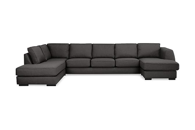 Optus U-sofa Large med Chaiselong Hojre Morkegrå