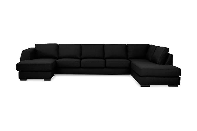 Optus U-sofa Large med Chaiselong Venstre Sort