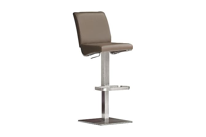 Diaz Barstol Kvadrat Stål Cappuccino Laeder