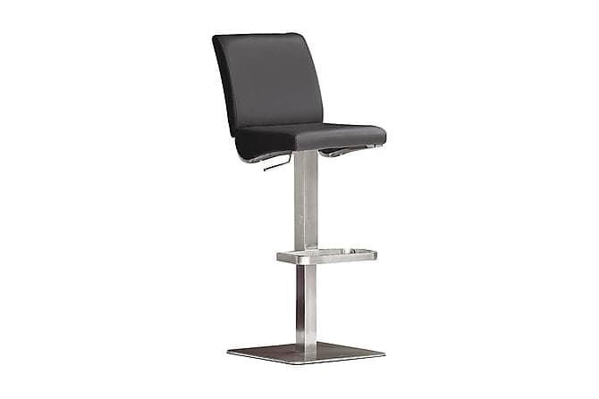 Diaz Barstol Kvadrat Stål Sort Laeder