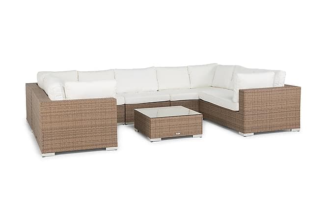 Bahamas Loungesaet 9 personers + Puf/Bord Sand