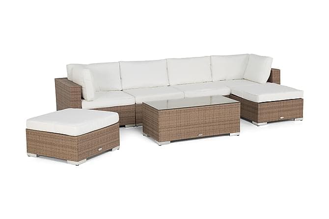 Bahamas Loungesaet 6 Personers+Bord+Puf/Bord Sand