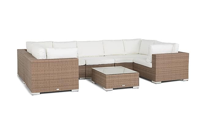 Bahamas Loungesaet 7 Personers + Puf/Bord Sand