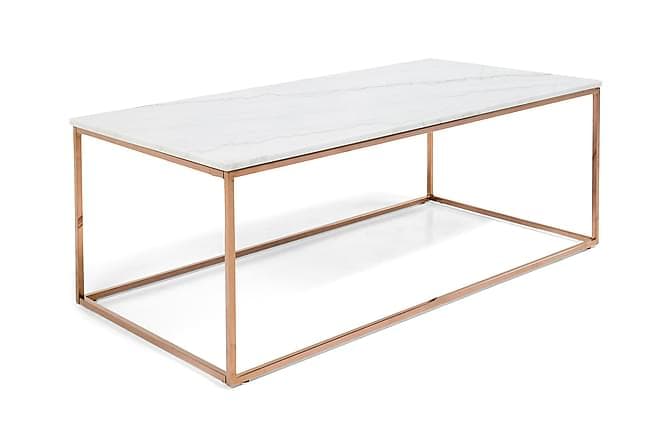 Carrie Sofabord 120 cm Marmor Hvid/Kobber
