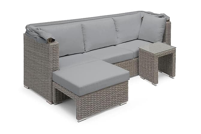 Hobart Loungesaet Grå Polyrattan