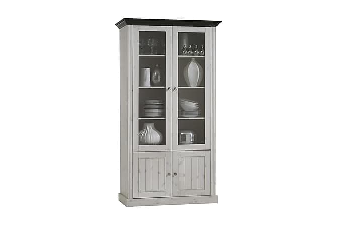 Dorsey Vitrineskab 104 cm Whitewash/Kakao